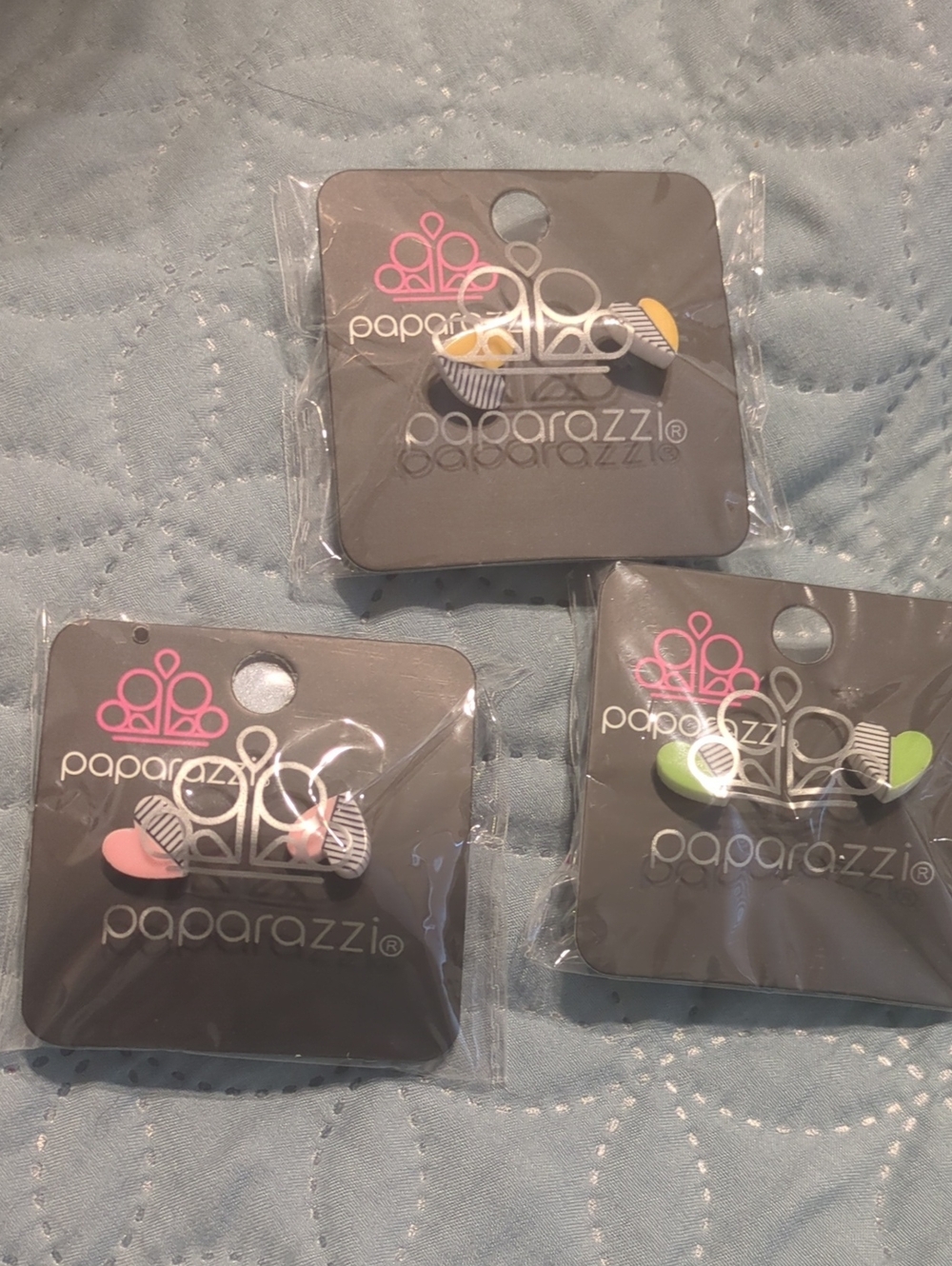 paparazzi Kids Heart Stud Earrings - Pink, Yellow, Green
